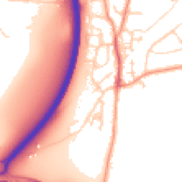 Daytime road noise heatmap for GU10 1EQ