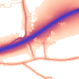 Daytime road noise heatmap for GU10 1FD