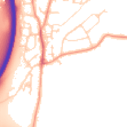 Daytime road noise heatmap for GU10 1FF