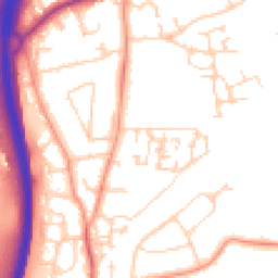 Daytime road noise heatmap for GU10 1FL