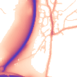Daytime road noise heatmap for GU10 1FU