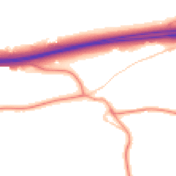 Daytime road noise heatmap for GU10 1HT
