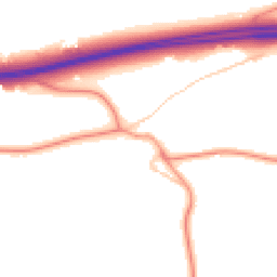 Daytime road noise heatmap for GU10 1HU