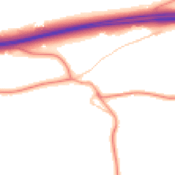 Daytime road noise heatmap for GU10 1HX