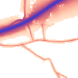Daytime road noise heatmap for GU10 1PF