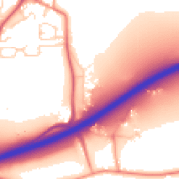 Daytime road noise heatmap for GU10 1PL