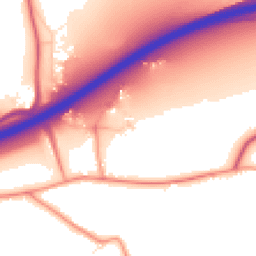 Daytime road noise heatmap for GU10 1QG