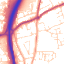 Daytime road noise heatmap for GU10 1YZ