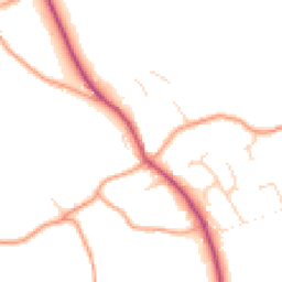 Daytime road noise heatmap for GU10 2JA