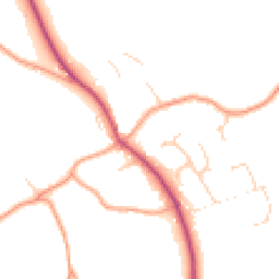 Daytime road noise heatmap for GU10 2JF