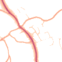 Daytime road noise heatmap for GU10 2NU