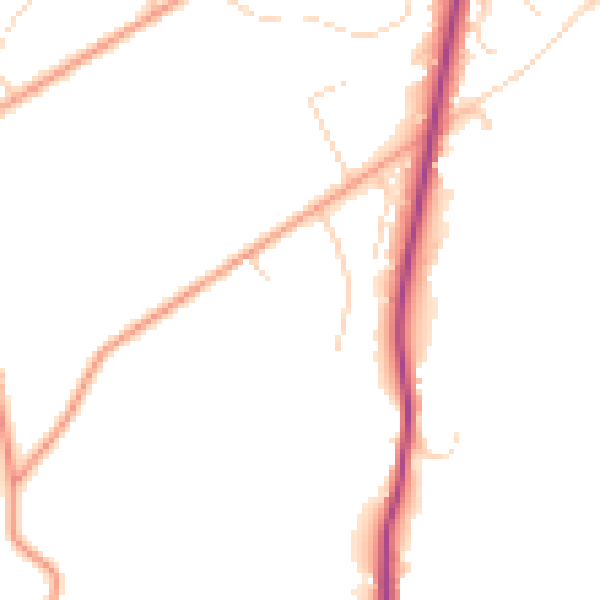 Daytime road noise heatmap for GU10 3HU