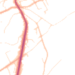 Daytime road noise heatmap for GU10 3PB