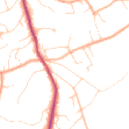 Daytime road noise heatmap for GU10 3PN