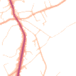 Daytime road noise heatmap for GU10 3PT