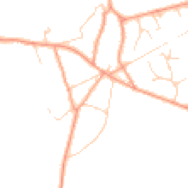 Daytime road noise heatmap for GU10 4AB