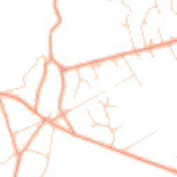 Daytime road noise heatmap for GU10 4BH