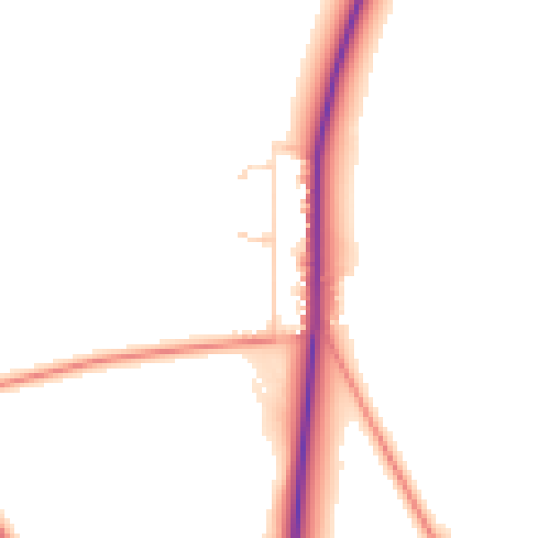 Daytime road noise heatmap for GU10 4BZ