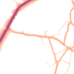 Daytime road noise heatmap for GU10 4DE
