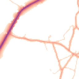 Daytime road noise heatmap for GU10 4DF