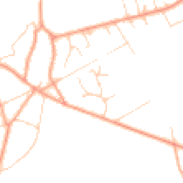 Daytime road noise heatmap for GU10 4DY