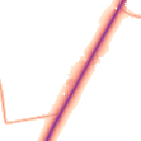 Daytime road noise heatmap for GU10 4LD