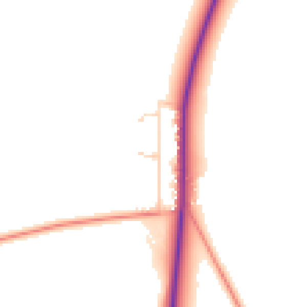 Daytime road noise heatmap for GU10 4LW