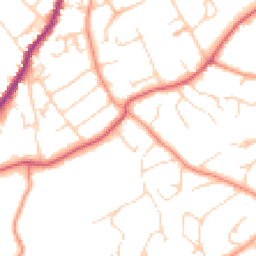 Daytime road noise heatmap for GU10 4NL