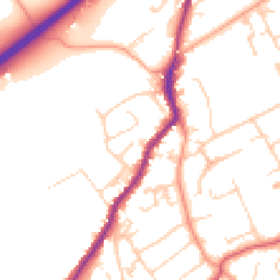 Daytime road noise heatmap for GU10 4PE