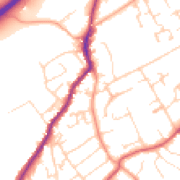 Daytime road noise heatmap for GU10 4PZ