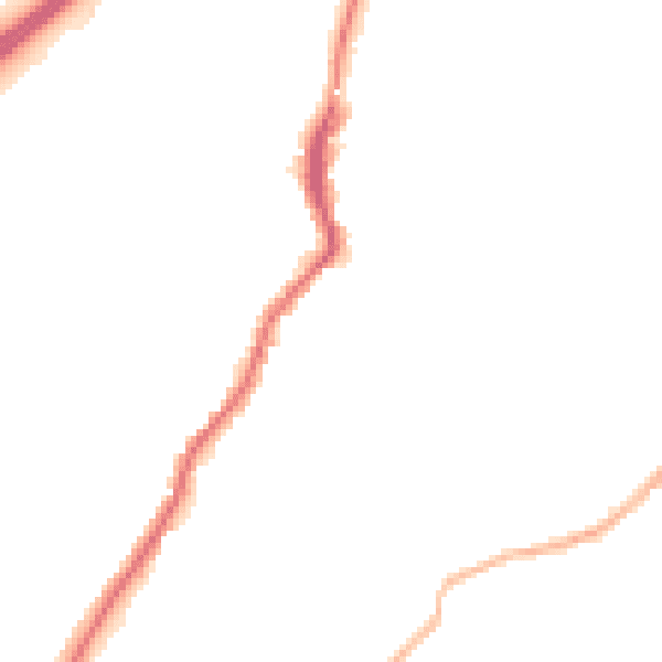 Night-time road noise heatmap for GU10 4PZ