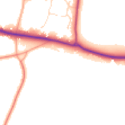 Daytime road noise heatmap for GU10 5AJ