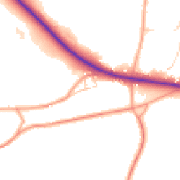 Daytime road noise heatmap for GU10 5AT