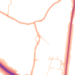 Daytime road noise heatmap for GU10 5BN