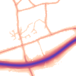 Daytime road noise heatmap for GU10 5HY