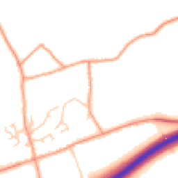 Daytime road noise heatmap for GU10 5JP