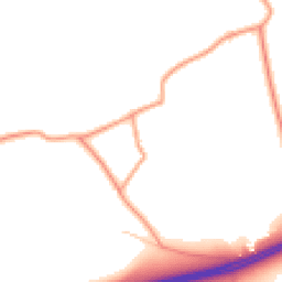 Daytime road noise heatmap for GU10 5JQ