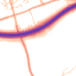 Daytime road noise heatmap for GU10 5JU