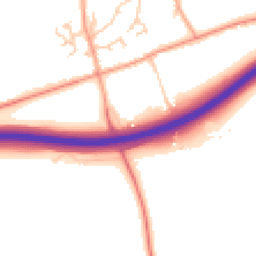 Daytime road noise heatmap for GU10 5LQ