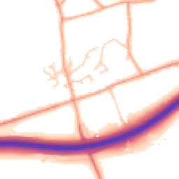Daytime road noise heatmap for GU10 5LW