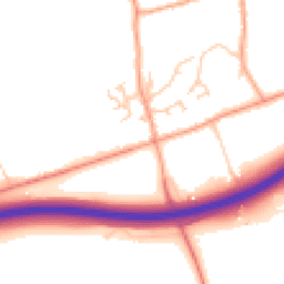Daytime road noise heatmap for GU10 5NB