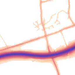 Daytime road noise heatmap for GU10 5NE