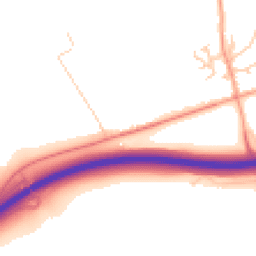 Daytime road noise heatmap for GU10 5NF