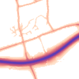 Daytime road noise heatmap for GU10 5NJ