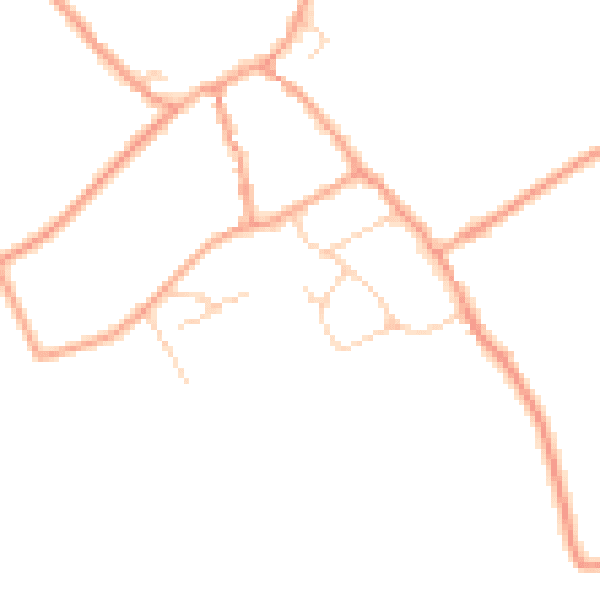 Daytime road noise heatmap for GU10 5PS