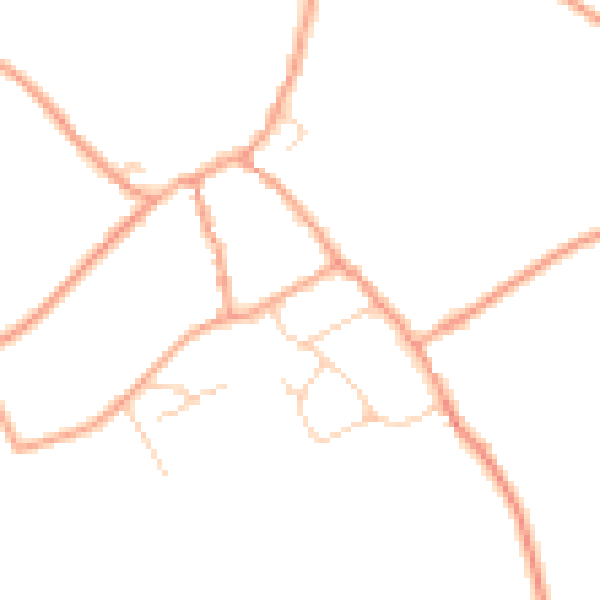 Daytime road noise heatmap for GU10 5QG