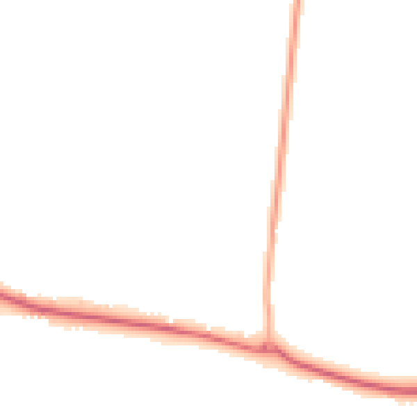 Night-time road noise heatmap for GU10 5TE