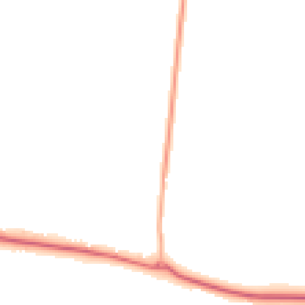 Night-time road noise heatmap for GU10 5TF