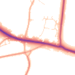 Daytime road noise heatmap for GU10 5TN