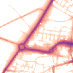 Daytime road noise heatmap for GU11 1AP